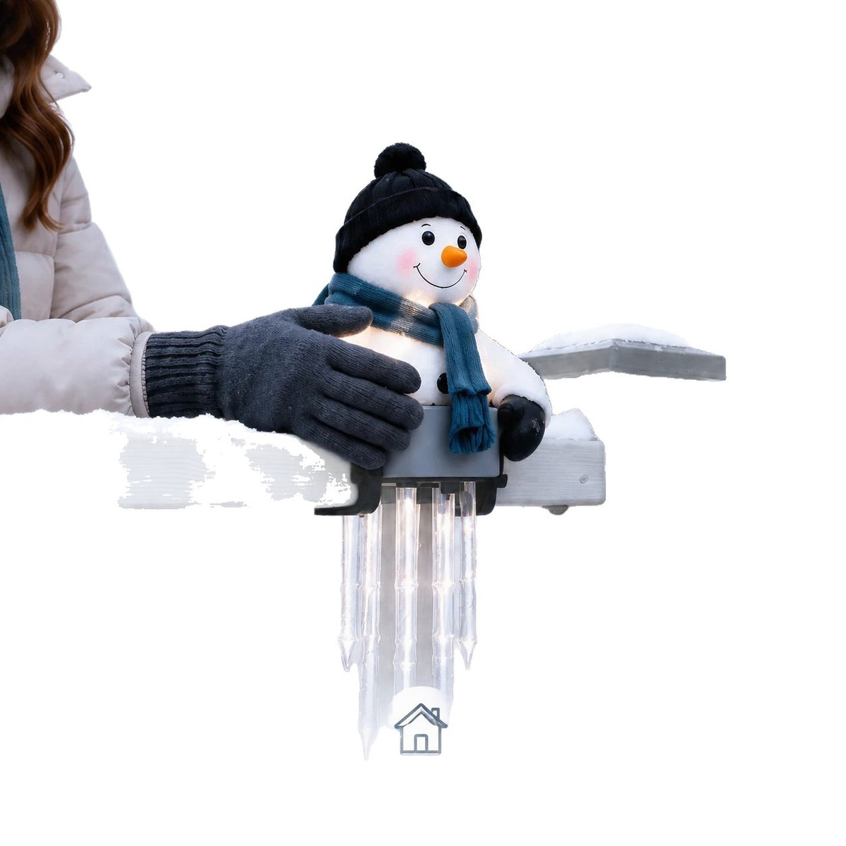 ☃️ WinterGlow Snowman Icicle Lights – Magical Christmas Hanging Decor ✨