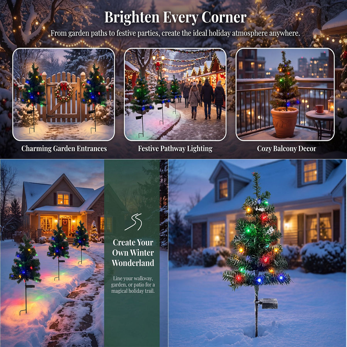 🎄 Solar Christmas Tree Garden Light – Festive Outdoor Holiday Decor