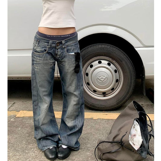 Women’s Vintage Washed Wide Leg Jeans
