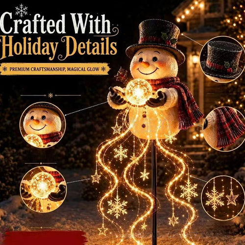 ☃️ Snowman Magic Fountain Garden Light – Festive Winter Glow ✨
