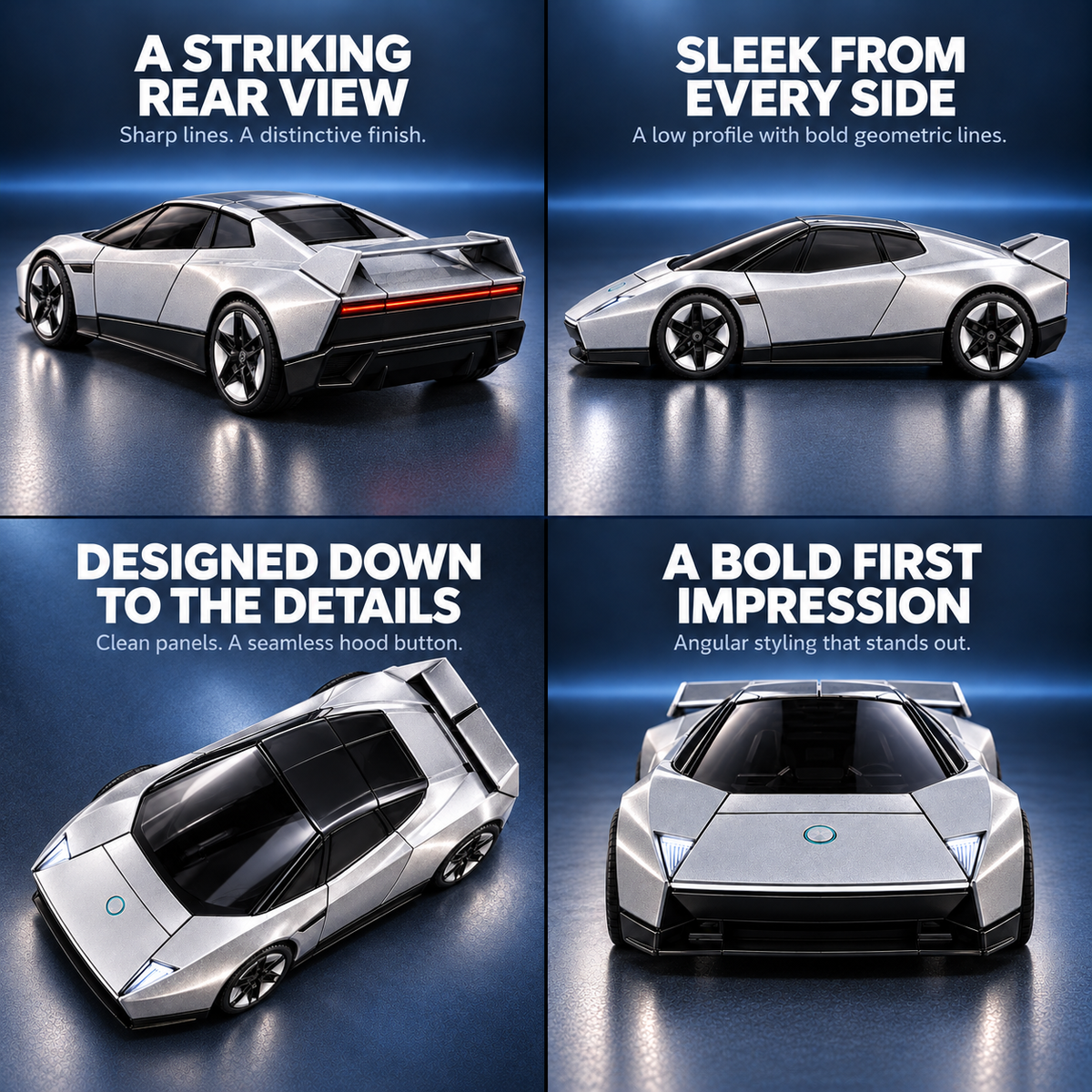 🏎️🤖 2-in-1 Transforming Sports Car – Silver Robot Mecha Toy ⚡