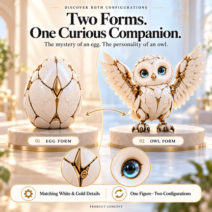 2-in-1 Transforming Mechanical Owl Egg 🦉 | Unfold Surprise, Decor Display Companion, 49% OFF Limited