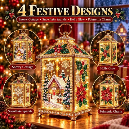 🎄 DIY Light-Up Christmas Diamond Art Lantern Kit – Create Your Own Magical Holiday Glow ✨