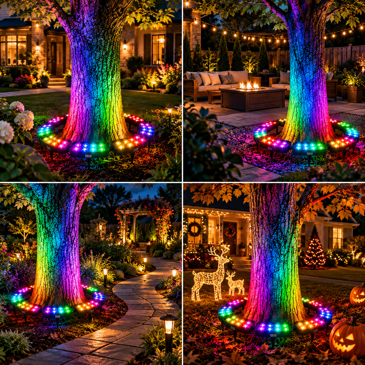 🏳️‍🌈 One Tree. Endless Colors. – Solar RGB Landscape Ring Light