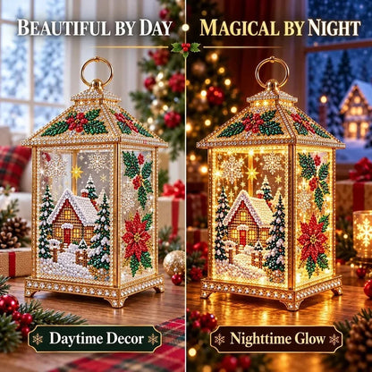 🎄 DIY Light-Up Christmas Diamond Art Lantern Kit – Create Your Own Magical Holiday Glow ✨