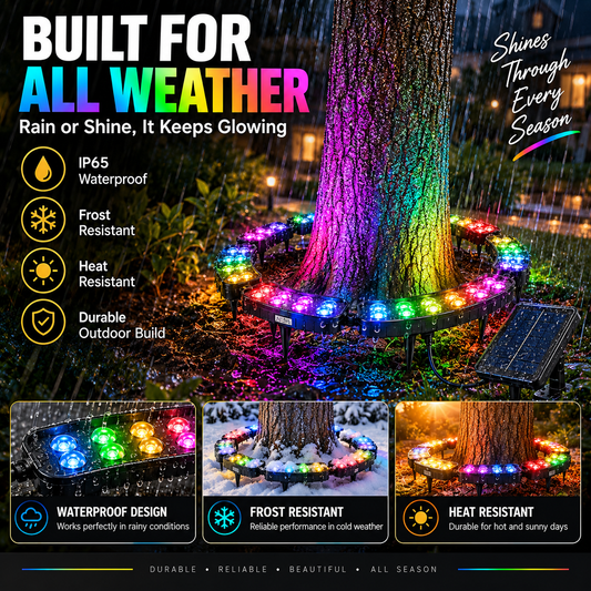 🌈 Light Up Your Landscape – Solar RGB Ring Light for Trees & Gardens ✨