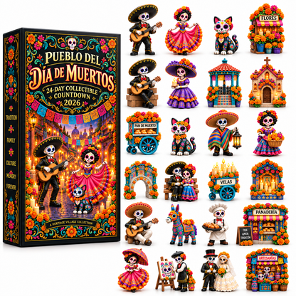🕯️ 2026 Día de los Muertos Advent Calendar – 24 Miniature Village Collectibles