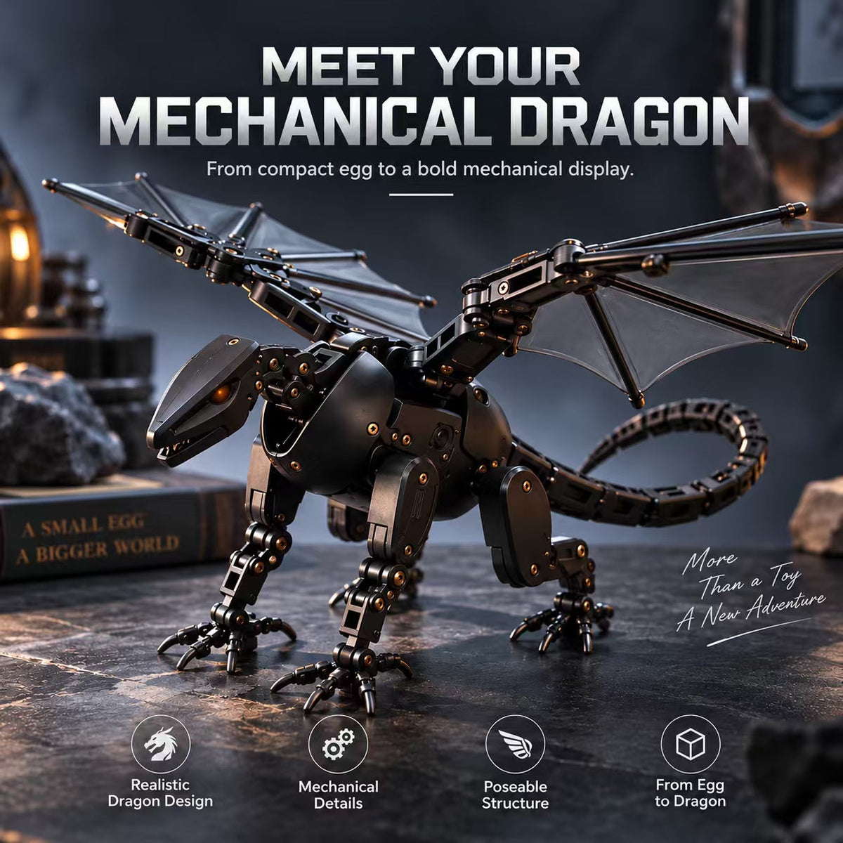 ⏳Last Day 50% OFF|🐉DragonMorph – Egg to Dragon Transforming Mechanical Toy🥚