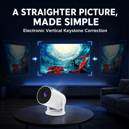 Smart Mini Projector – Native 1080P HD, 4K Supported, Portable Home Theater with WiFi & Bluetooth