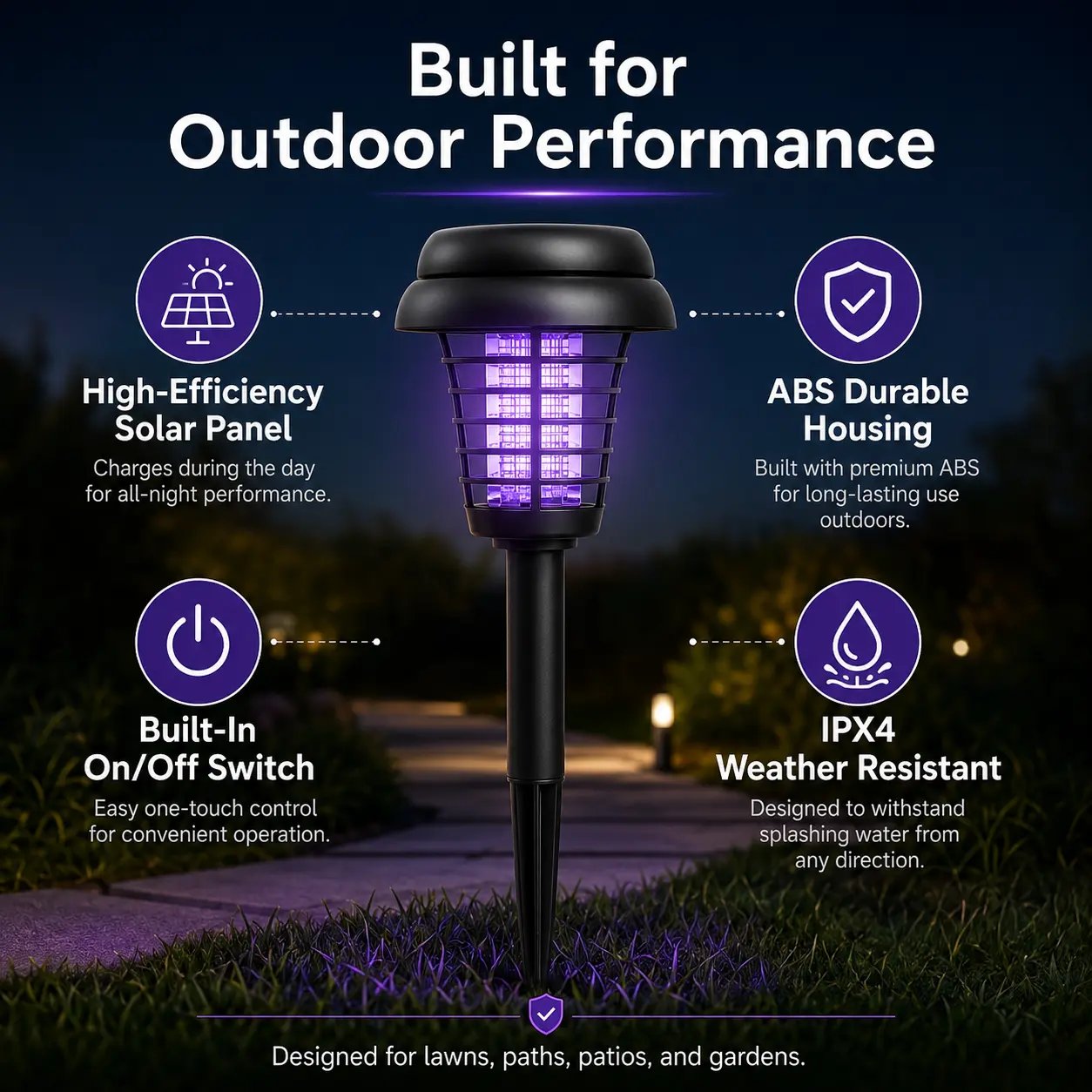 ☀️ Solar Mosquito Zapper | 2-in-1 Bug Killer & Yard Light 🦟