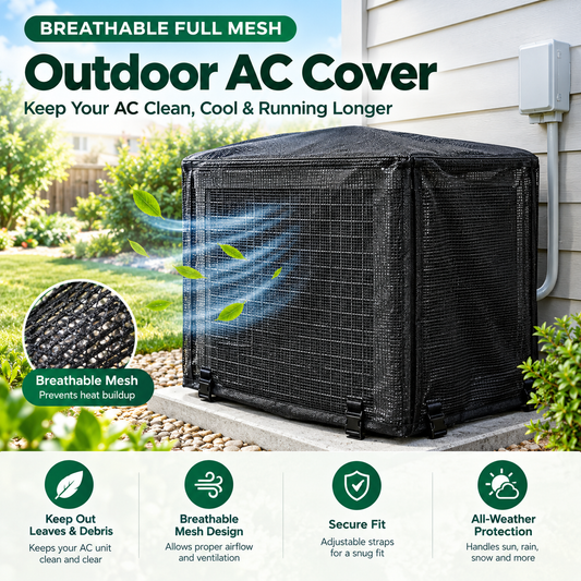 ⏳ Last day to save 49%-❄️ Heavy-Duty Mesh AC Cover – All-Season Outdoor Protection