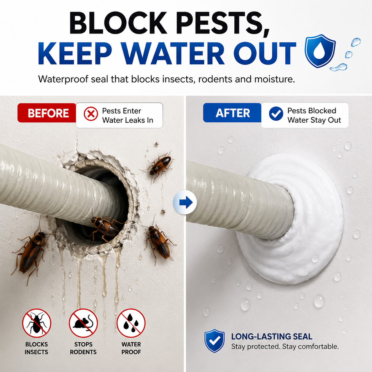 ⚡Sealant Clay – Waterproof, Anti-Insect, Wall Hole Filler, Easy to Apply
