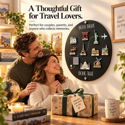 🔥49% OFF Today🌏Been There, Done That Travel Magnet Display Board – Round Souvenir Magnet Wall Organizer, Personalized Travel Memory Decor & Unique Gifts for Travelers 🎁