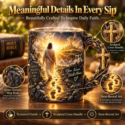 ✝️✨ 49% OFF – Jesus Walks With Me Heat-Reveal Mug | A Daily Reminder of Faith & Love! ❤️☕