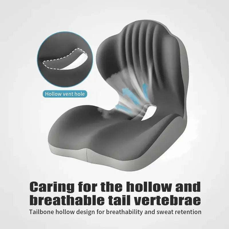 Hot Sale🔥Ergonomic Memory Foam Seat Cushion with Lumbar & Back Support, Relieves Back Pain, Reduces Pressure