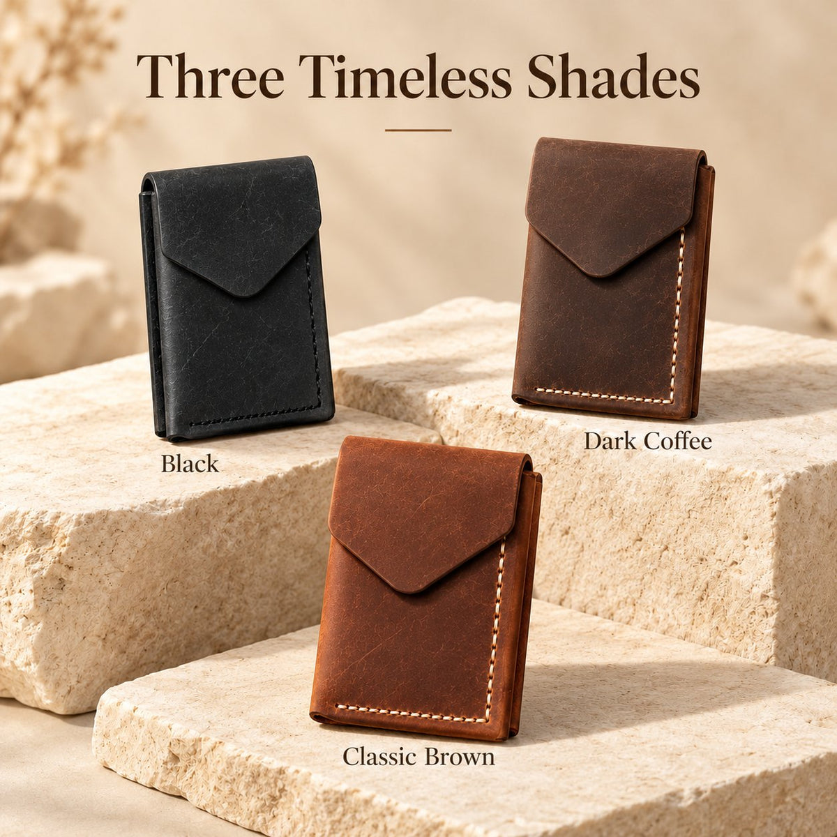 💳✨ Handmade Genuine Leather Wallet for Men – Slim Magnetic Card & Cash Holder