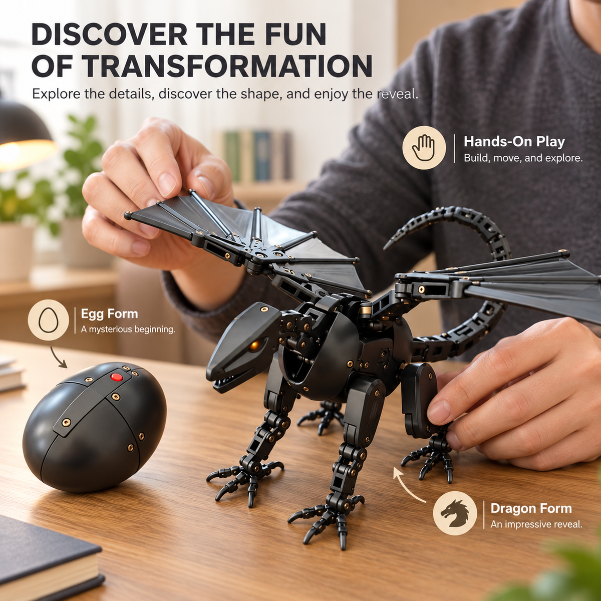 🔥Last Day 50% OFF🐉 DragonMorph – Egg to Dragon Transforming Mechanical Toy