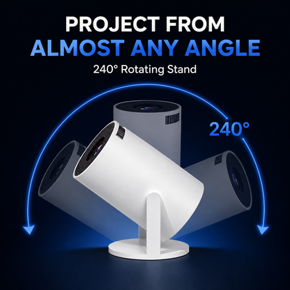 Smart Mini Projector – Native 1080P HD, 4K Supported, Portable Home Theater with WiFi & Bluetooth