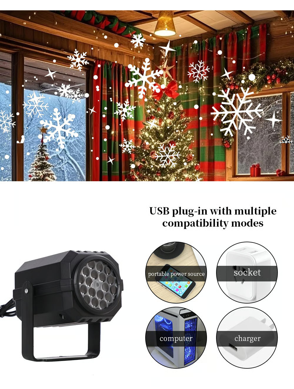 🌈📽️Magical Christmas LED Projector|16 Stunning Holiday Patterns to Light Up Your Home!✨