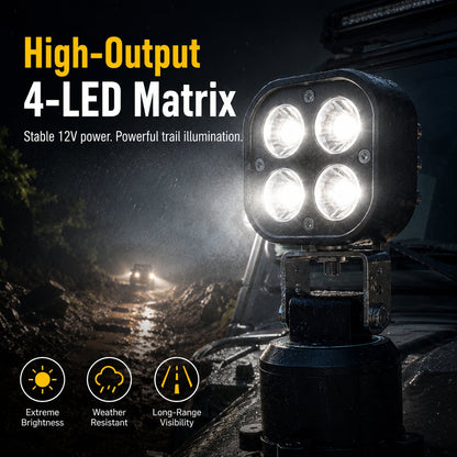 💡 Ultra-Bright 4-LED Off-Road Spotlight – Illuminate the Dark! ⚡