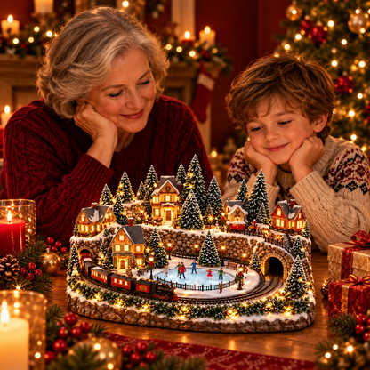 🚂LAST DAY 49% OFF ✨ Animated Holiday Train & Ice Rink Scene 🔥