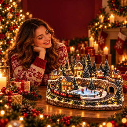 🚂LAST DAY 49% OFF ✨ Animated Holiday Train & Ice Rink Scene 🔥