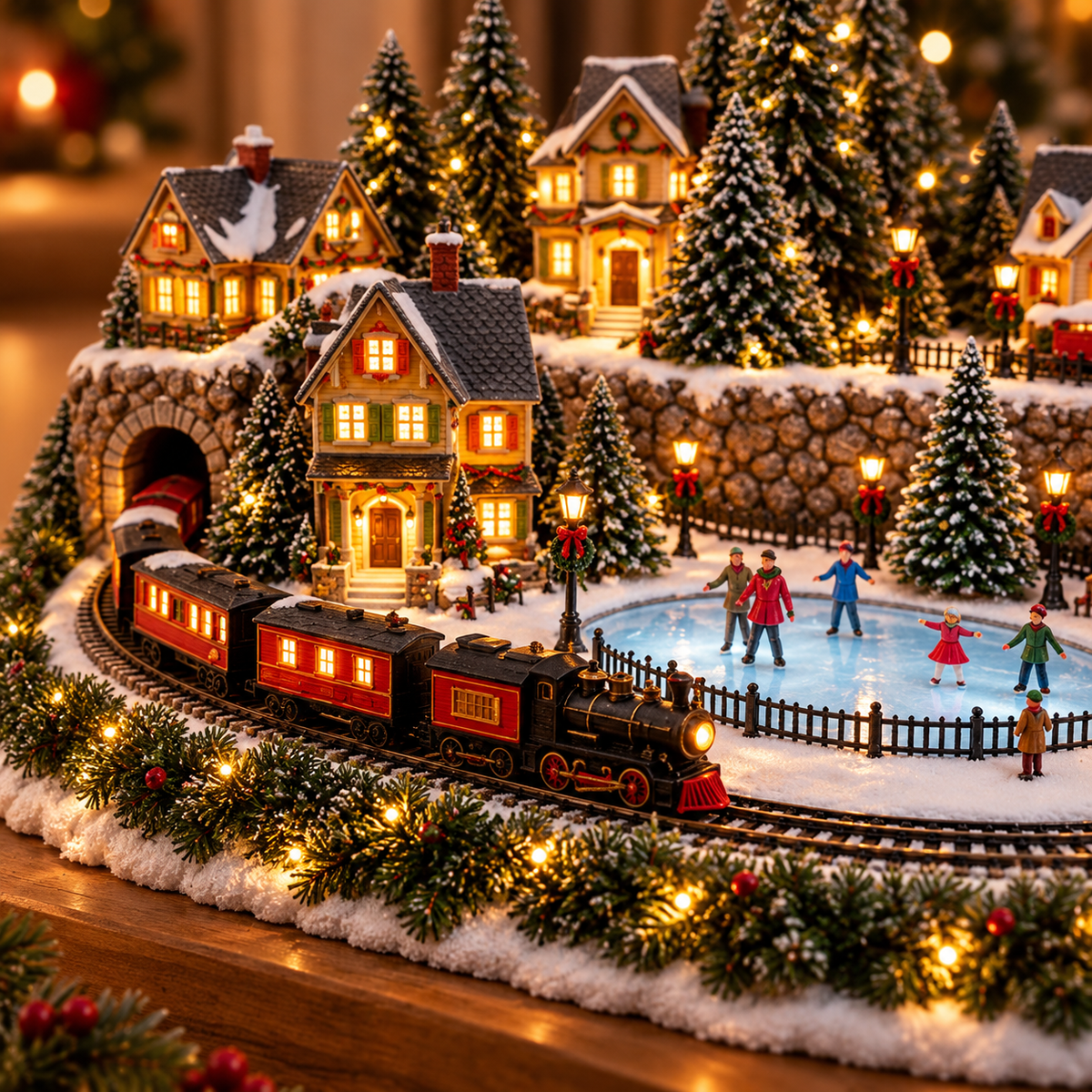 🚂LAST DAY 49% OFF ✨ Animated Holiday Train & Ice Rink Scene 🔥