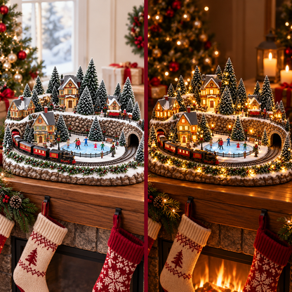 🚂LAST DAY 49% OFF ✨ Animated Holiday Train & Ice Rink Scene 🔥