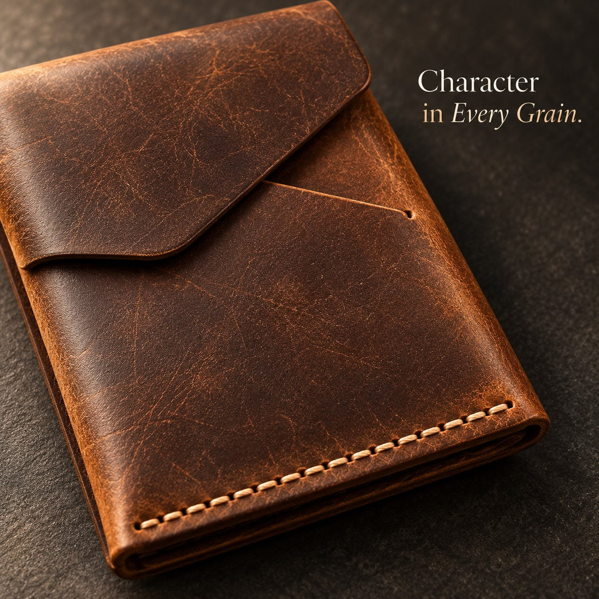 💳✨ Handmade Genuine Leather Wallet for Men – Slim Magnetic Card & Cash Holder
