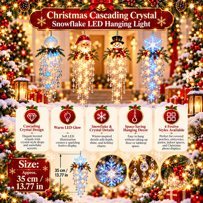 Crystal Cascade Christmas Snowflake LED Hanging Light✨❄️