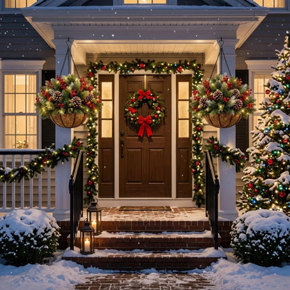 🎄 Last Day 50% OFF 🏆 Pre-Lit Christmas Hanging Basket | Pre-lit, weather-resistant, and zero maintenance🏆