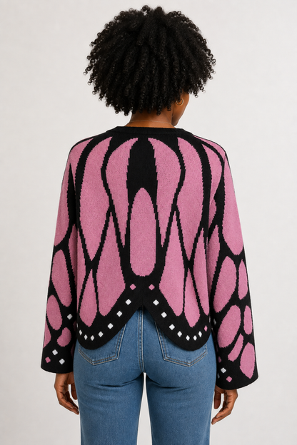 Monarch Butterfly Wing Knit Cardigan