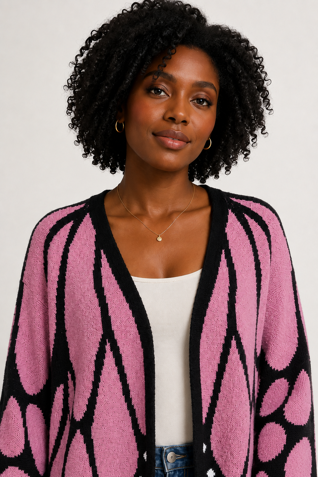 Monarch Butterfly Wing Knit Cardigan
