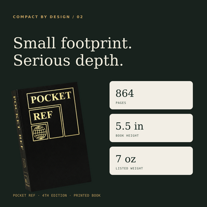 Pocket Ref 4th Edition | 864-Page Portable Reference Book